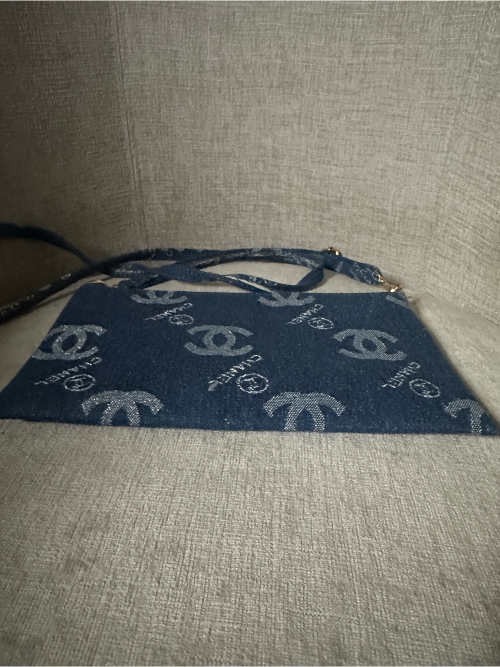 Denim Crossbody Bag in Dark Blue - Picture 6 of 8